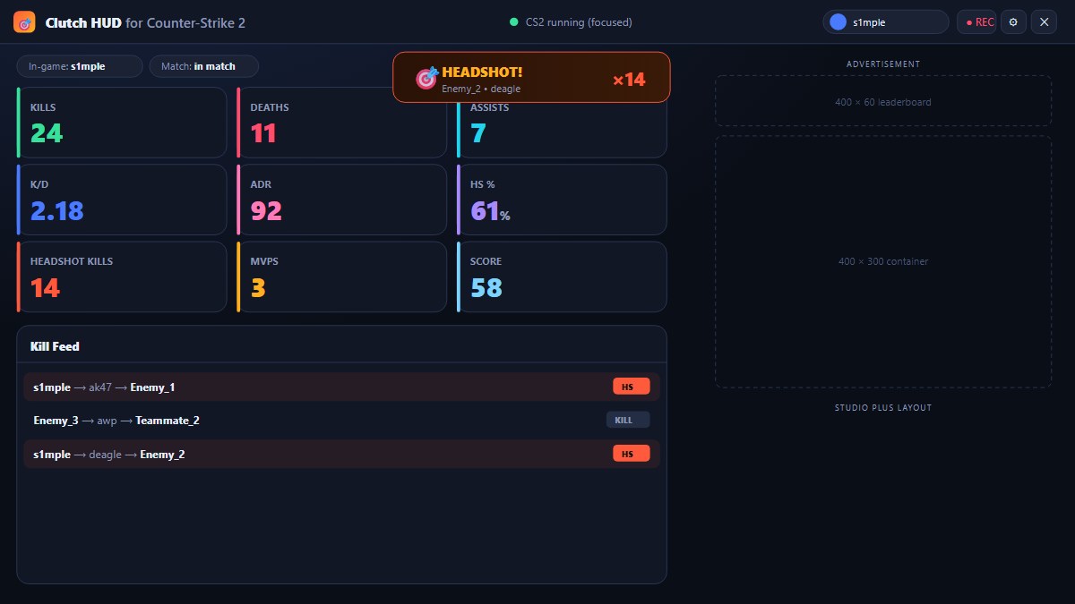 Clutch HUD for CS2 screenshot 1