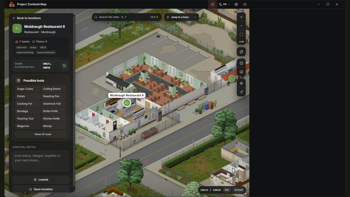 Project Zomboid Map screenshot image