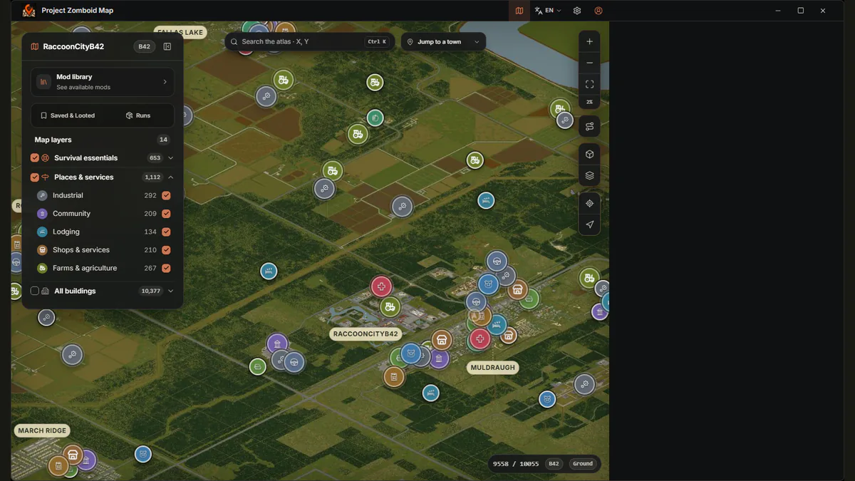 Project Zomboid Map screenshot image