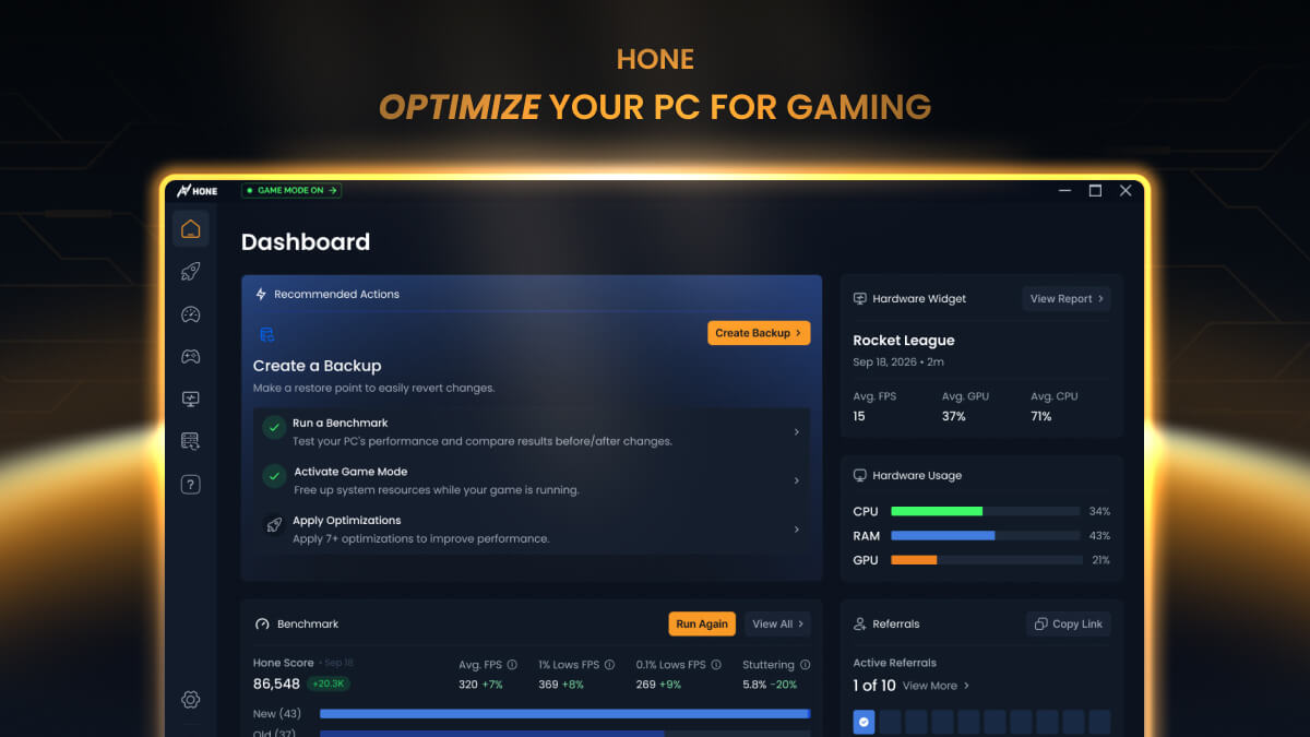 Hone screenshot image