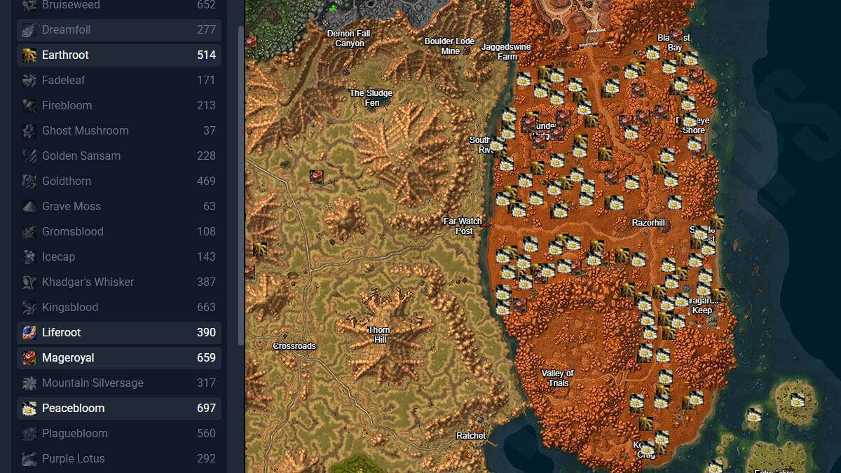 WoW Interactive Map screenshot image